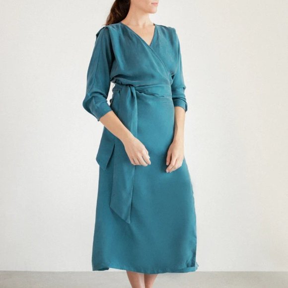 Norte Finisterre Cupro Dress in Mustard/Gold XS/S - Picture 2 of 9